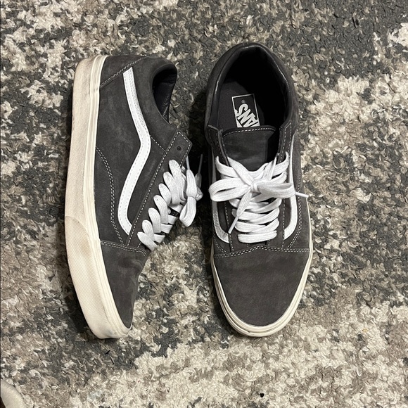 Vans Men's Charcoal and White Sneakers - Picture 2 of 3